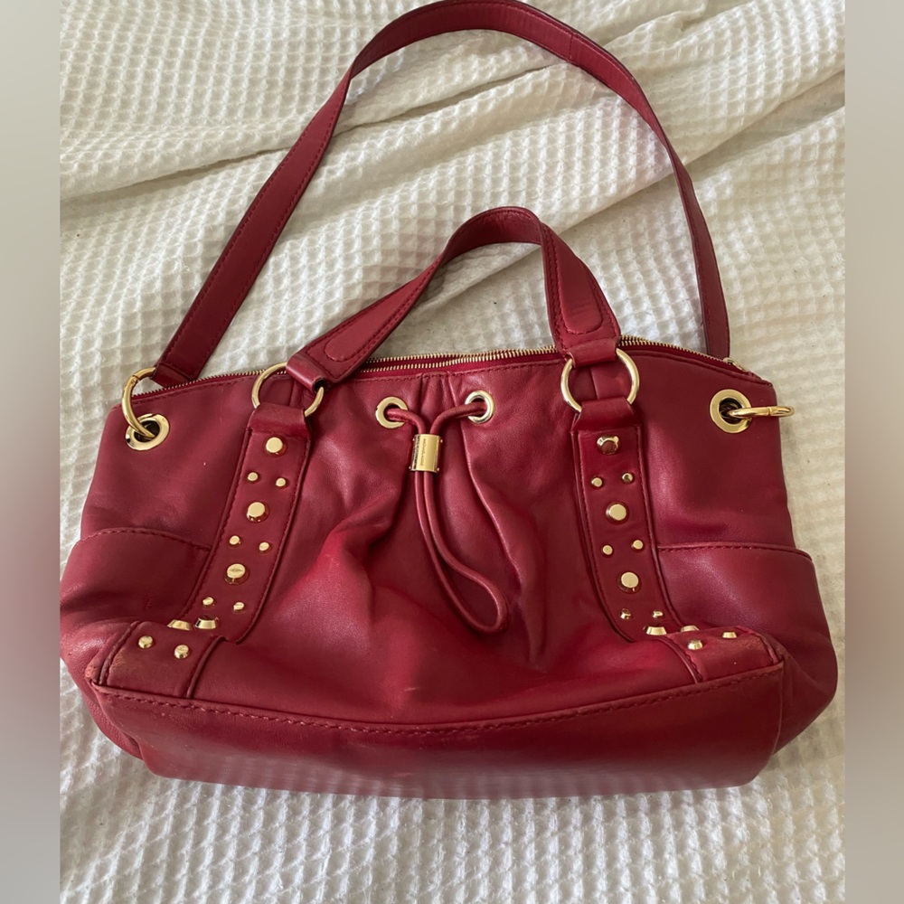Michael Kors Elegant Red Leather Handbag